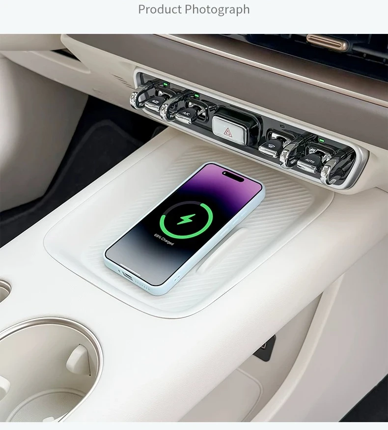 For 2026 GWM ORA 5 Silicone Dustproof Mat Center Console Wireless Charging Anti-Dirty Protective Pad White Interior Accessories