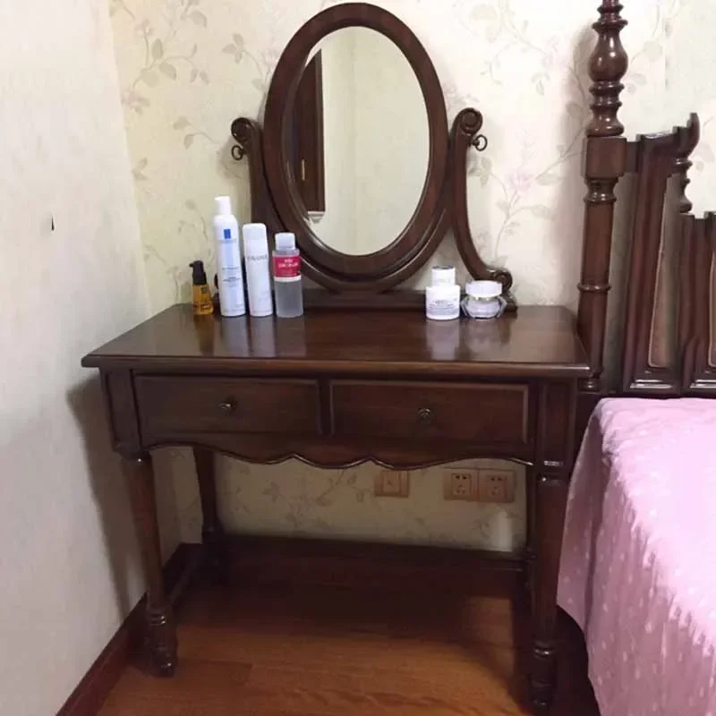 Scatola aperta da donna Piccola cassettiera Eithe Cassetti Sgabello Toeletta di lusso in legno Specchio per trucco Hotel Comoda Pra Quarto Furniture