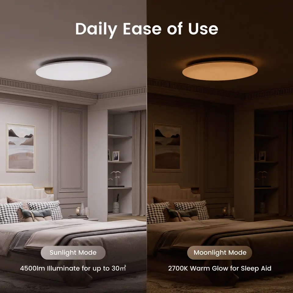 إضاءة سقف YEELIGHT Arwen، موديلات D500/D600، اتصال WiFi، ألوان RGBIC، Ra98، مساعد صوتي متوافق مع تطبيقات MiHome وGoogle SmartThings وAlexa - 6
