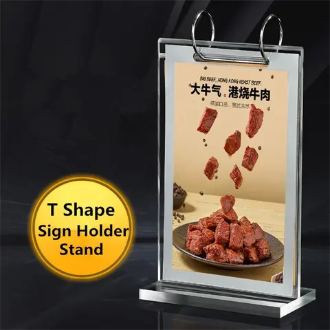 아크릴 A4 페이지 터닝 메뉴 종이 사인 홀더 스탠드 레스토랑 테이블 가격 라벨 목록 카드 프레임 디스플레이 랙