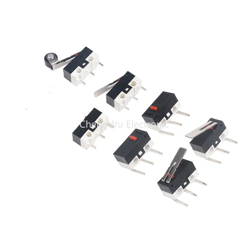 

10pcs Micro Limit Switch 1A 125V AC Mouse Momentary Push Button Switch 3Pins Long Handle Roller Lever Arm SPDT 12* 6 *6mm