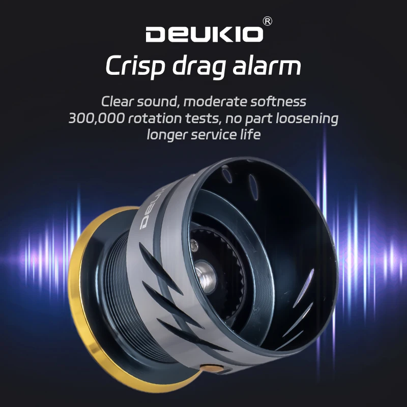 DEUKIO بكرة صيد خفيفة الوزن ماكس قوة السحب 18 رطل بكرة ألومنيوم إنذار الأسماك ألياف الكربون بكرة غزل الجسم الرئيسي للمياه المالحة