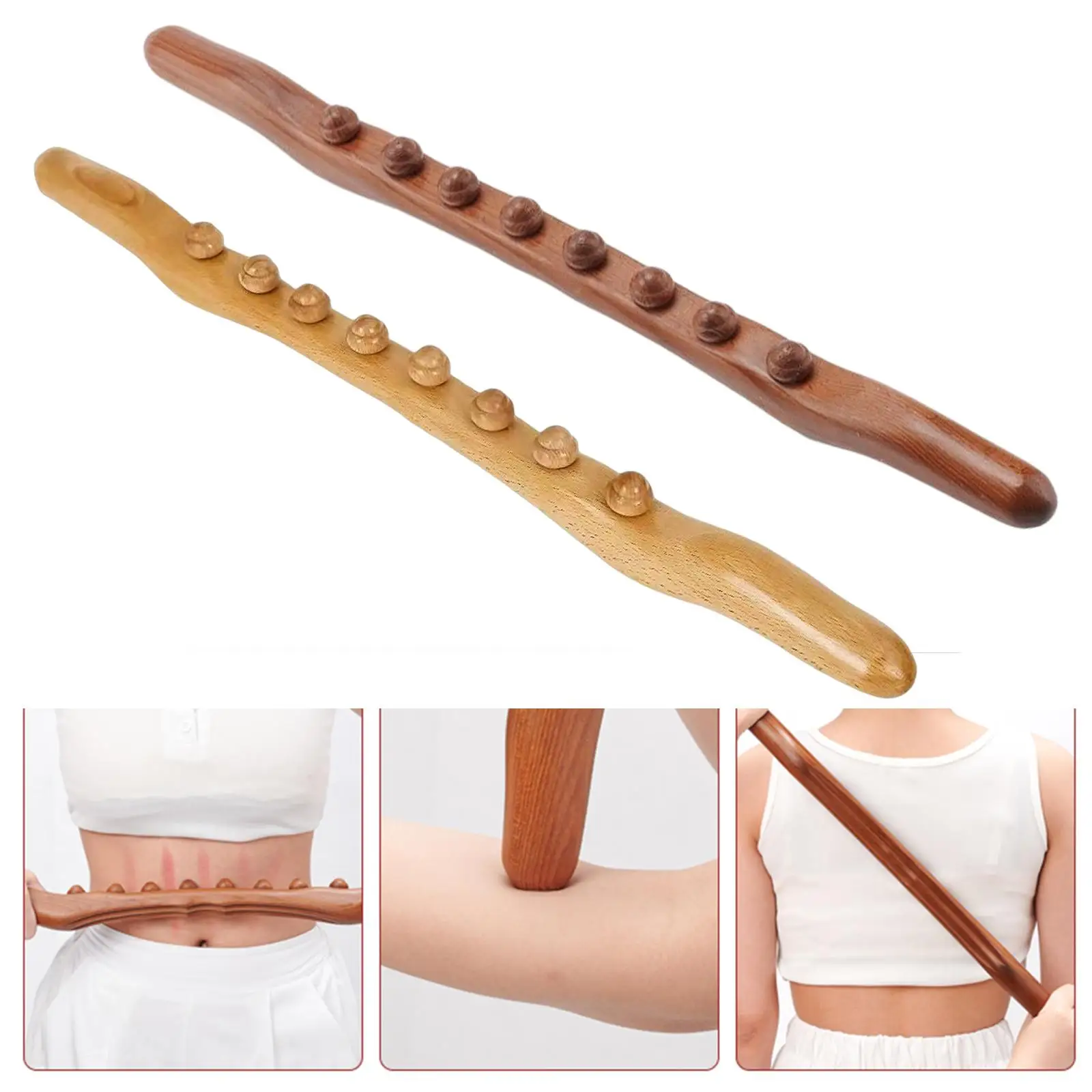 

Wooden Gua Sha Scraping Massage Tool, Anti Cellulite Wood Guasha Tool for Legs