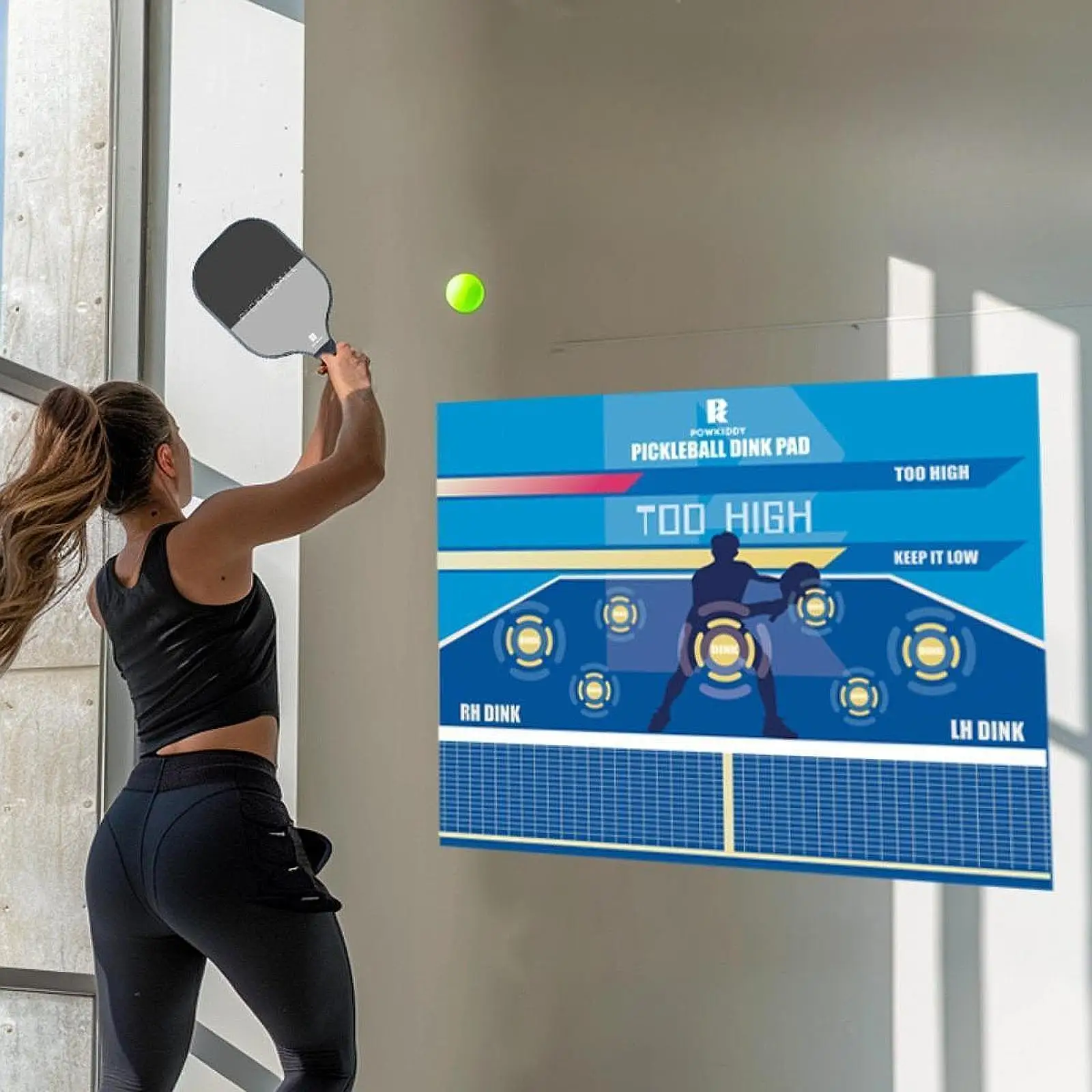 Transform Any Wall into Court with PVC Pickleball Dink Pad Adhesive Rebound Mat for Precise Shots