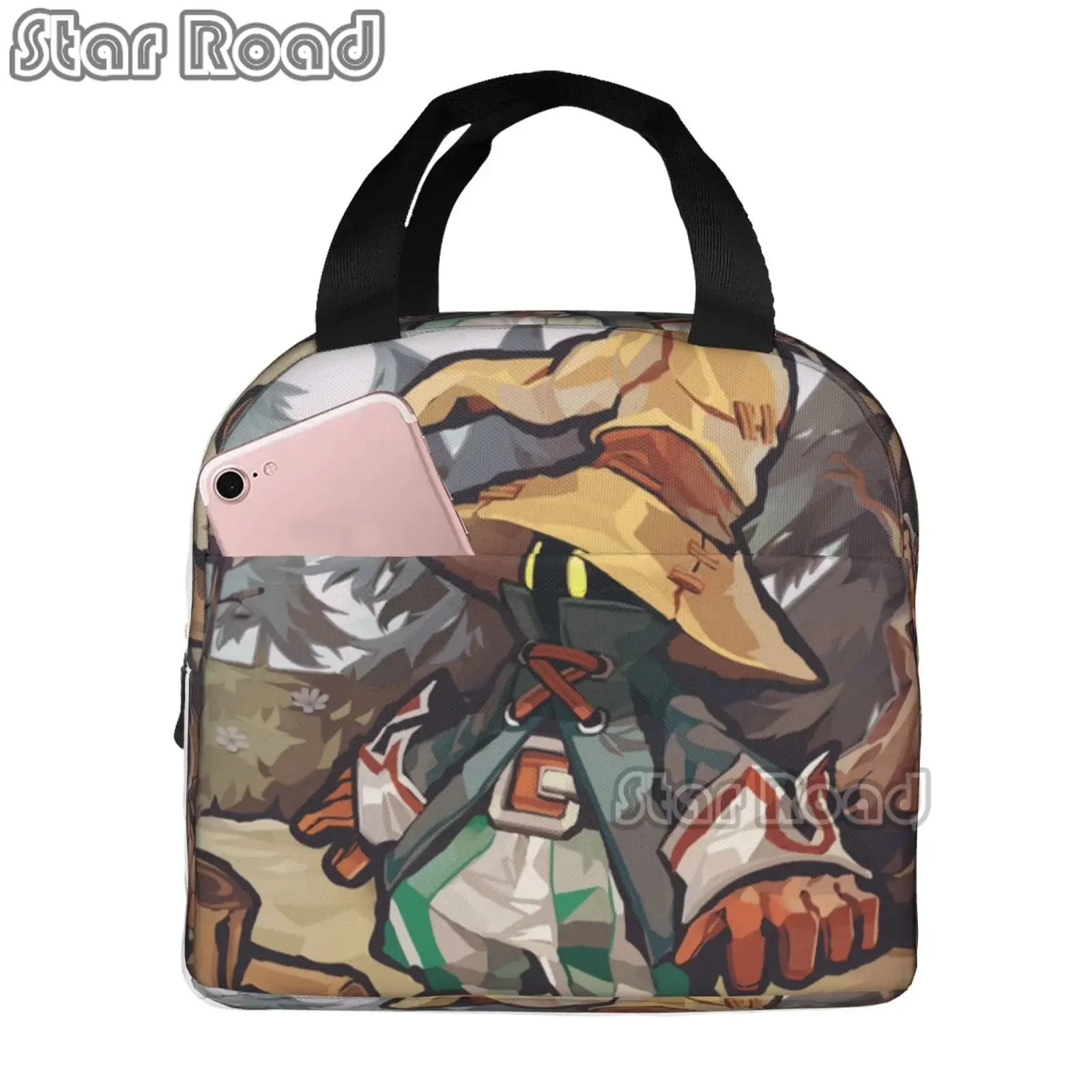 Gzame Final Fantasy Vivi Ornitier Insulated Lunch Bags Studio Ghibli Portable Thermal Cooler Food Lunch Box Work School Travel