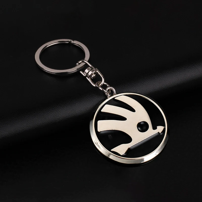 

3D Metal Skoda Logo Car Styling Key Chain Keychain Ring For Skoda Octavia Fabia Rapid Superb Yeti Enyaq Kodiaq Kamiq Karoq Scala