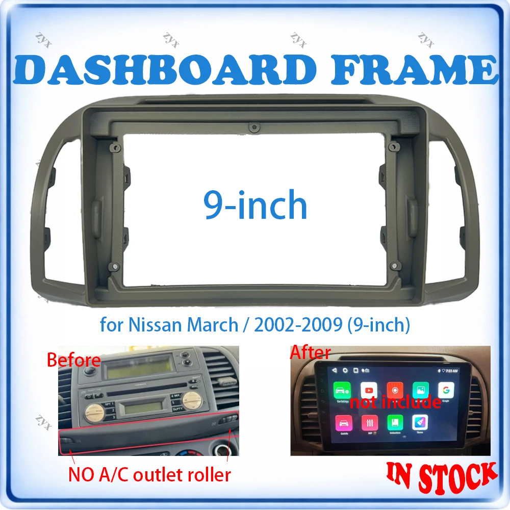 Car Radio Fascia Frame For Nissan March Micra 2002-2009 9 inch Wiring Harness Power Cable Car Accessories Plug & Play