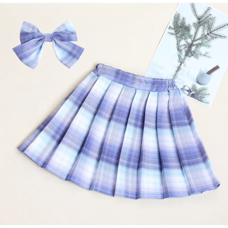 3-12 Jahre Mädchen Karierter Rock College-Stil Kleidung 2026 Frühling Sommer Teenager Kinder Mode JK Gestreifter Plissierter Rock mit Schleife – Detail 6