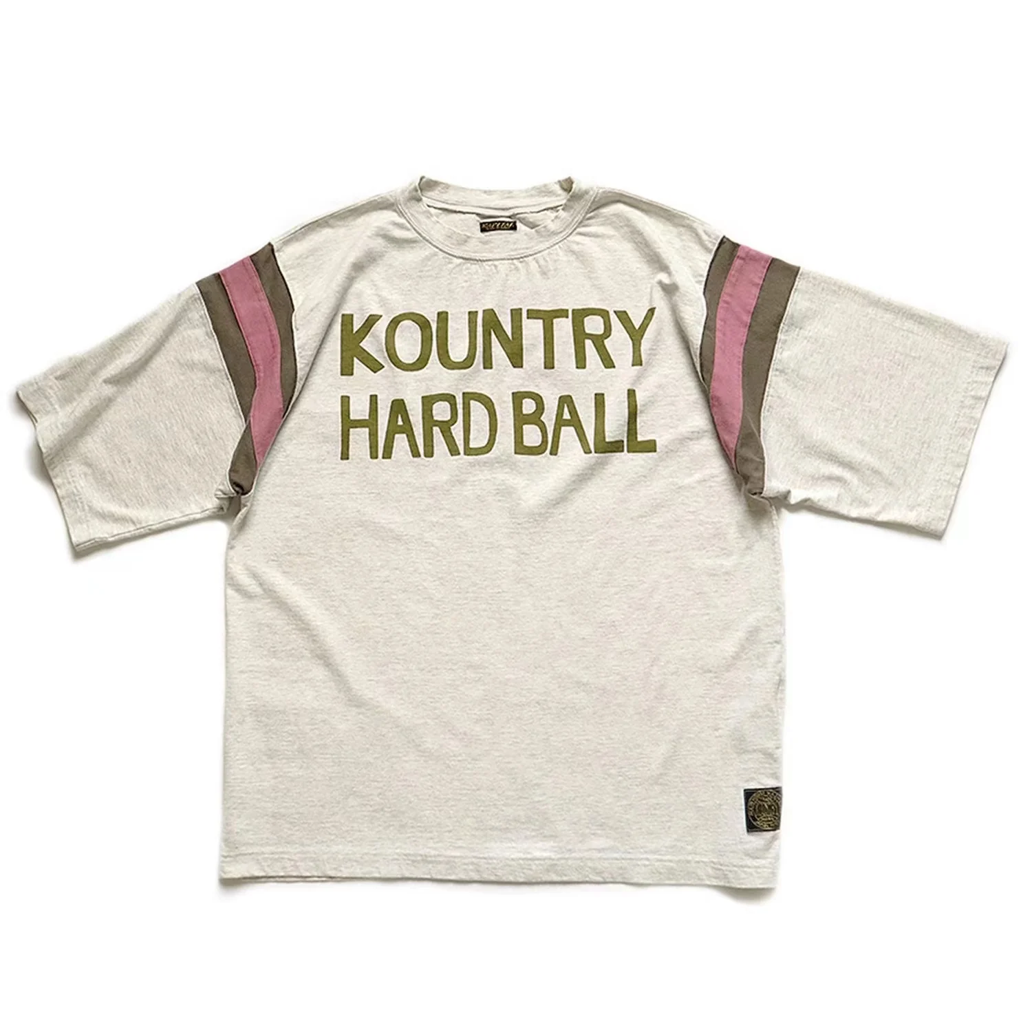 23SS KAPITAL Hirata and Hiroshi Two Tone Cotton Printed Patchwork Loose Japanese Round Neck Short Sleeved T-shirt