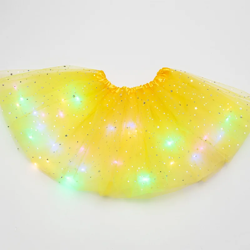 LED leuchtendes Licht Mädchen Prinzessin Tutu Rock Weihnachten Allerheiligen Hochzeit Party Tanzen Minirock 3-8 Jahre Kostüm Kleidung – Detail 12