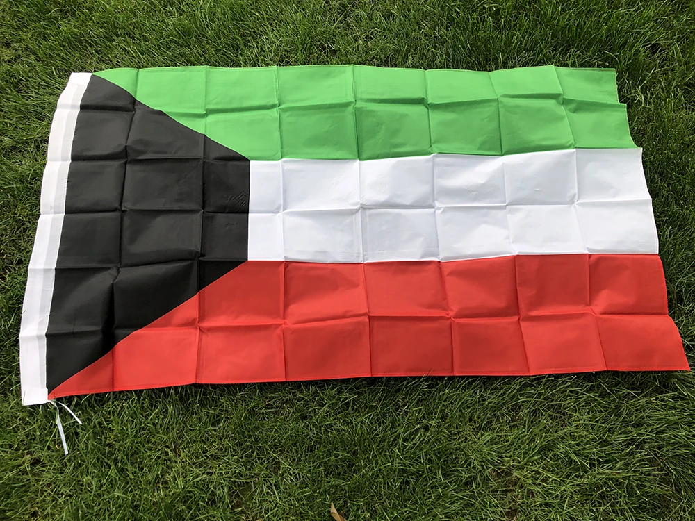 SKY FLAG Kuwait national Flag 90*150cm polyester Hanging Kuwait Flag Arab State Banner with 2 grommets For home Decora