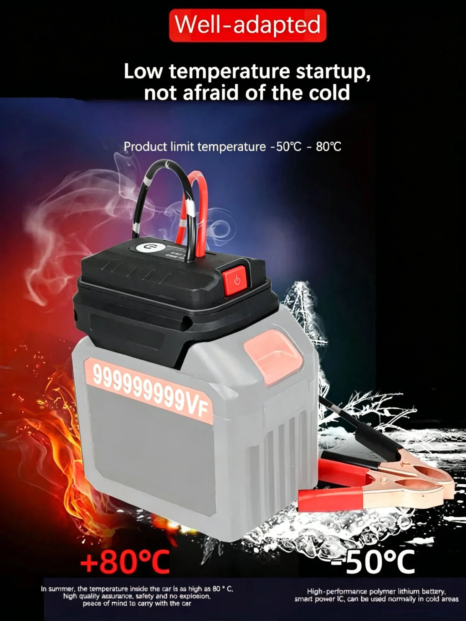 Werkzeugteil für Makita Lithium-Batterie, Autozünder, Notstart-Beleuchtung, Start-Booster für Dewalt, für Milwaukee, für Bosch – Detail 3