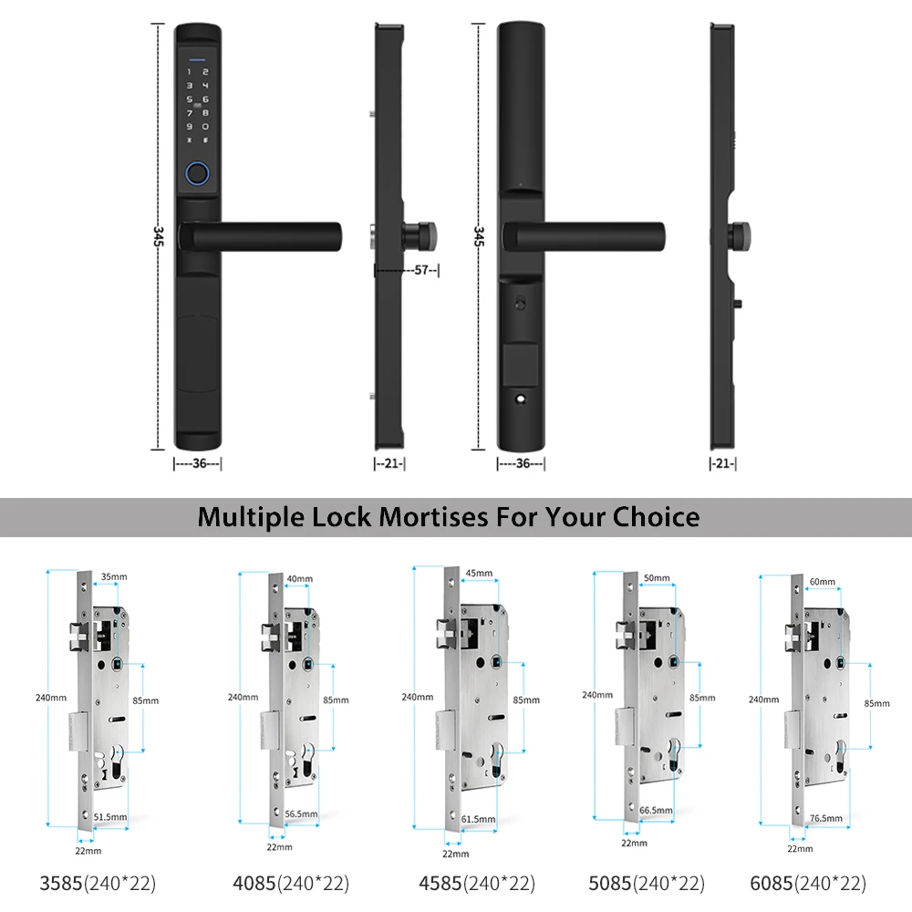 Home Sliding SmartLife APP Tuya Wifi Keyless Smart Door Lock Outdoor Waterproof Intelligent Fingerprint Code Digital Cerraduras