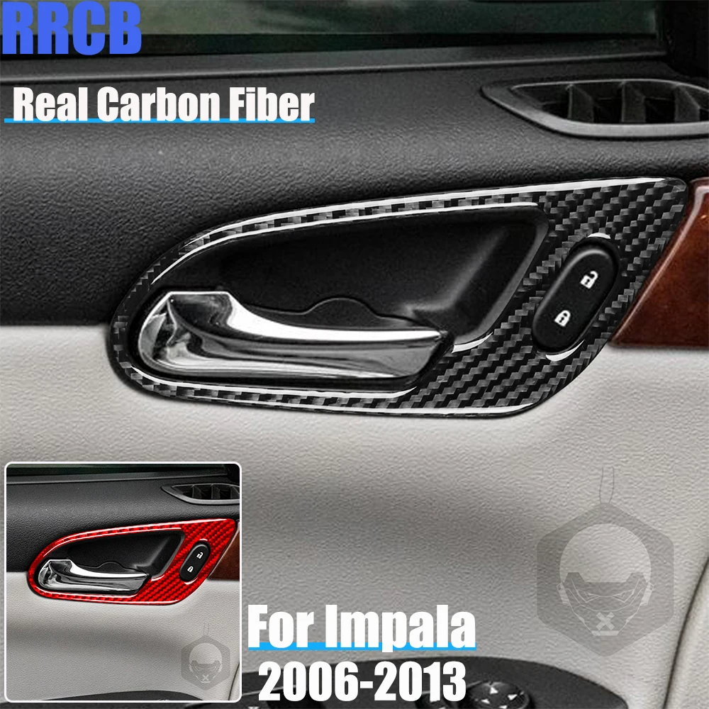 

Real Carbon Fiber Car Accessories Door Handle Panel Decorative Trim Soft Cover Sticker For Chevrolet Impala 2006-2013