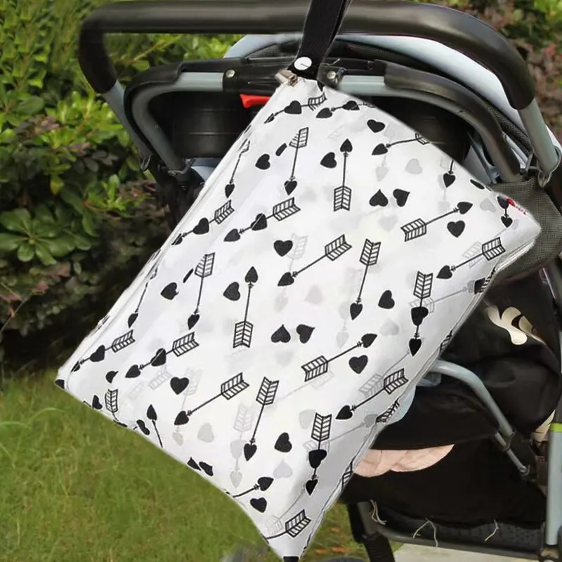 1 Uds. Bolsa impermeable húmeda y seca con doble cremallera, bolsa de almacenamiento de pañales para bebés, bolsa impermeable portátil