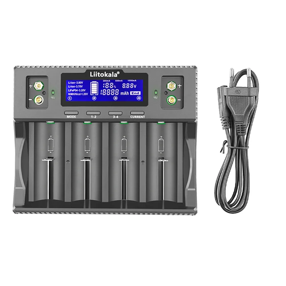 LiitoKala Lii-D4XL 32700 26650 18650 21700 18500 14500 16340 AA AAA 3.2V/3.7V/1.2V/9V Li-Ion Ni-MH Smart Battery Charger