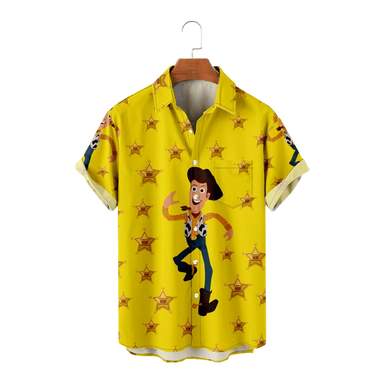 Disney Toy Story Buzz Lightyear Hawaiian Shirt Men's Women's Short Sleeve Shirt Summer Disney Hawaiian Shirt Casual Beach Shirt