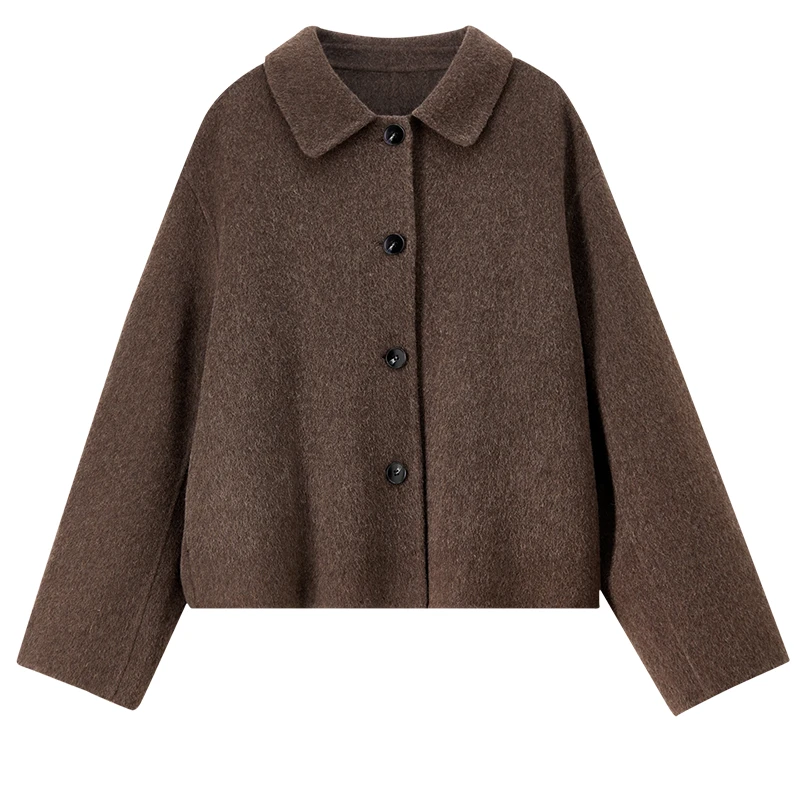 معطف تويد نسائي من SENTUBILA على الوجهين 2025 معطف شتوي من صوف الأغنام للتنقل سترة غير رسمية أنيقة فضفاضة W54OC2733 #6