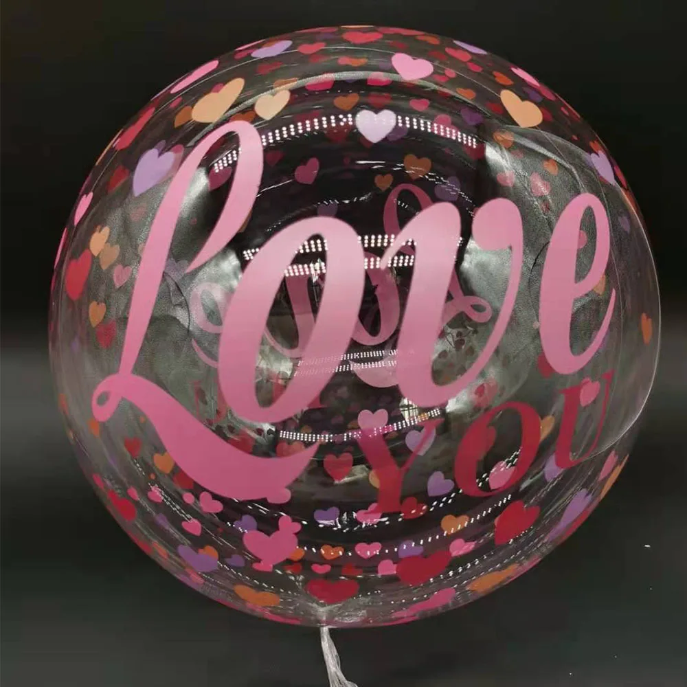 5-50 Stück bedruckte Bubble-Ballons, 20 Zoll, transparente Bobo-Ballons, Ballons mit verschiedenen Motiven für Hochzeits- und Geburtstagsfeiern – Detail 3