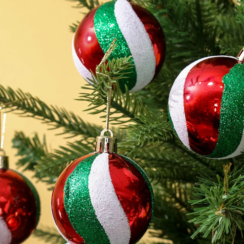 6cm Electroplated Christmas Balls Set Xmas Tree Pendant Christmas Ball Hanging Ornament for DIY New Year Party Home Decoration