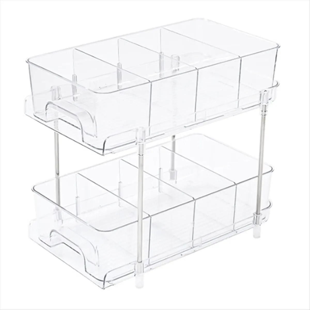 ABNH 2 Tier Bathroom Under Sinks Organizers and Storage, Kitchen Organization Pull Out Cabinet Organizer with Dividers