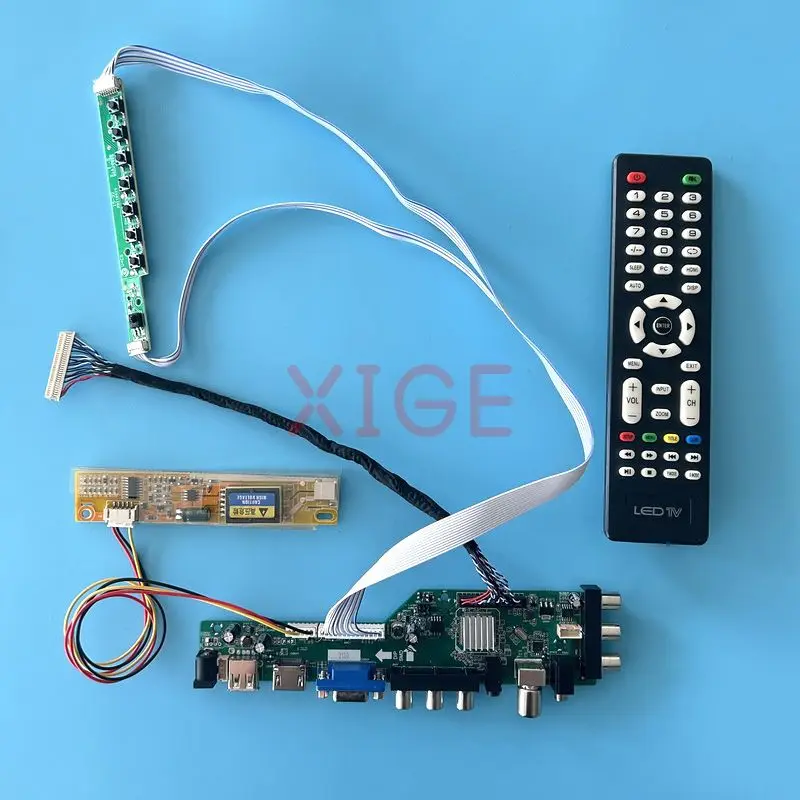 

Плата драйвера ЖК-дисплея подходит для B141PW01 B141PW02 B141PW03 IR + AV + USB + HDMI VGA 1440*900 1CCFL комплект цифрового сигнала DVB 30Pin LVDS