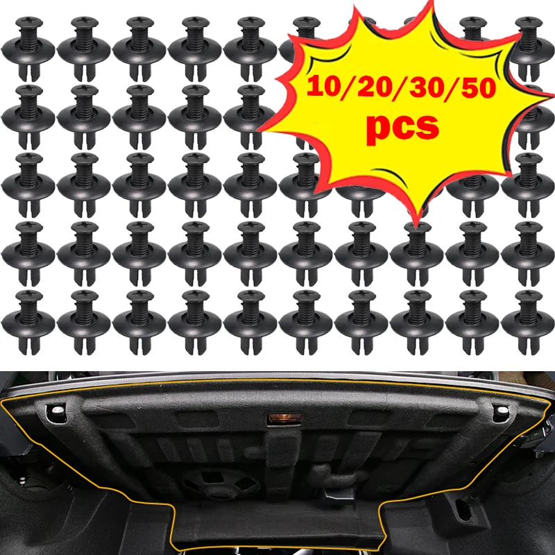 Universal Car Bumper Fender Rivets Fasteners Screw Wholesale 8mm Hole Black Plastic Fasteners Fixed Clip Auto Accessories