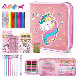 Trousse à Crayons de Peinture de Grande Capacité pour Fille, Sac Portable pour Enfant, Poudres Scolaires, Fournitures Scolaires, Cadeau