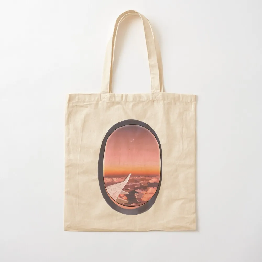 

Plane window in the night Tote Bag Women's handbag Canvas bag for women shopper bag women reusable shopping bags Canvas Tote