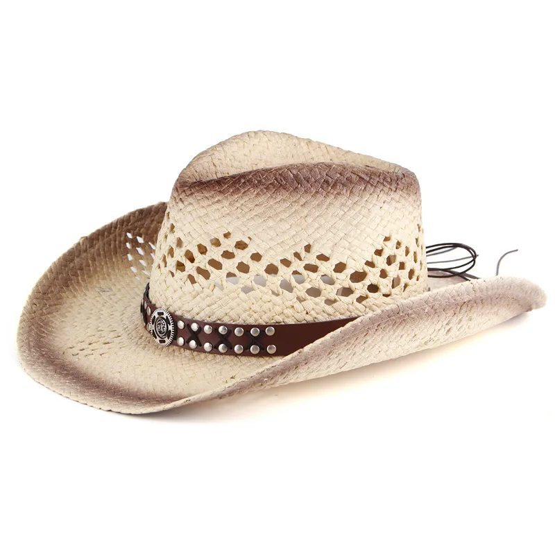 European And American Style Rolled Brim Jazz Hat For Men And Women, Summer Sun Protection Straw Hat In Stock
