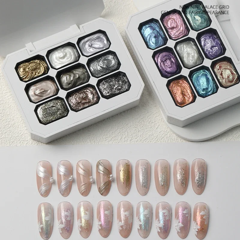 9 Colors Gel Nail Art 3D Effect Fairy Powder Cream Texture No Need Top Coat Gel Polish UV Nail Polish Lacquer Varnishes