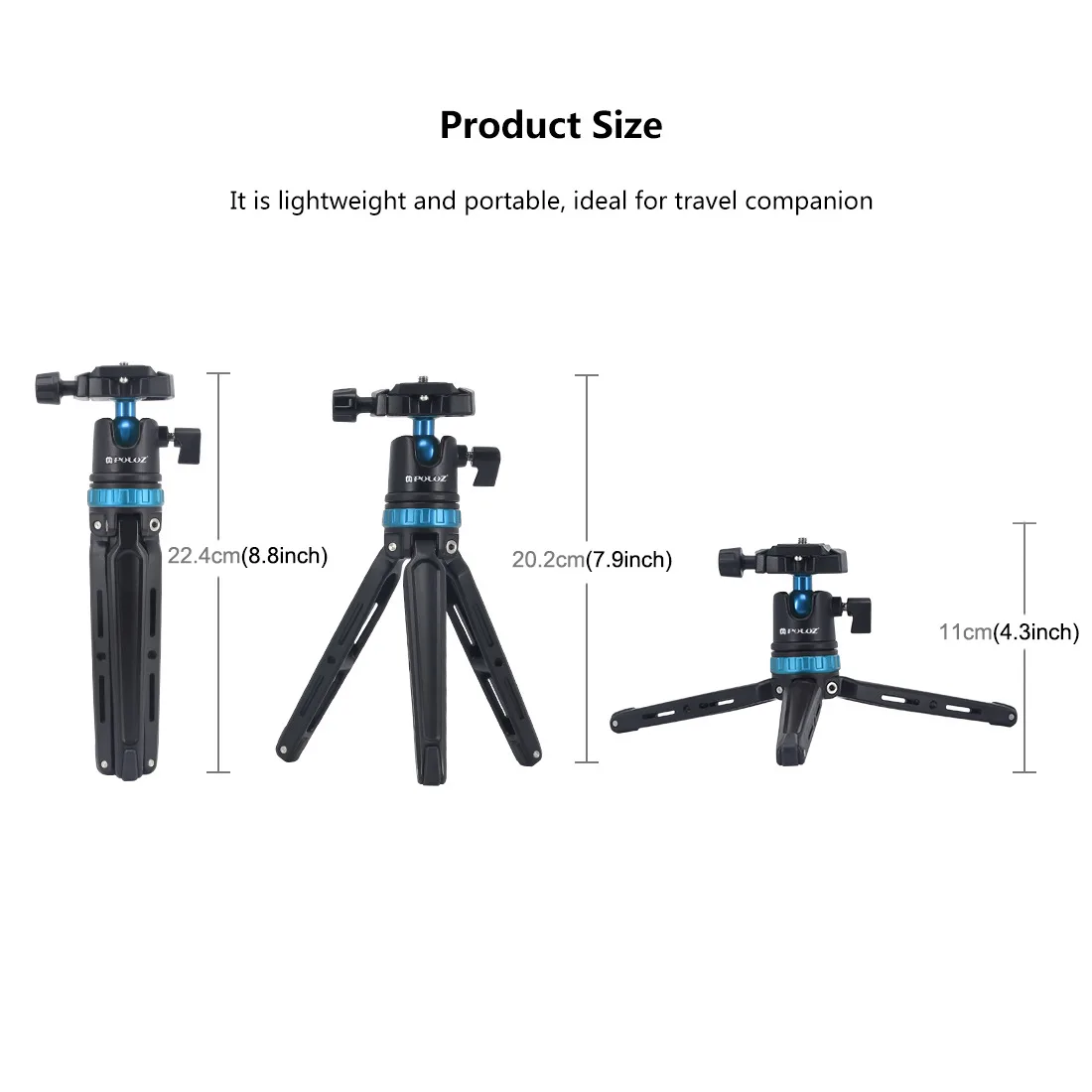 Mini Portable Aluminum Alloy Tripod with Ball Head Quick Release Plate Mount Holder for Canon Nikon Sony DSLR Cameras Phones