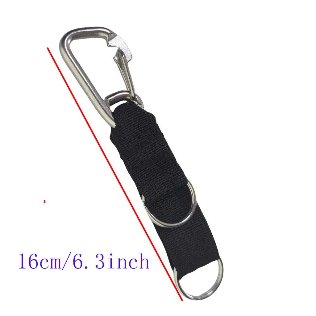 Scuba Diving Backplate Shoulder Strap With 316 SS O-Ring Snap Hook Diving Keeper Holder Lanyard Gear