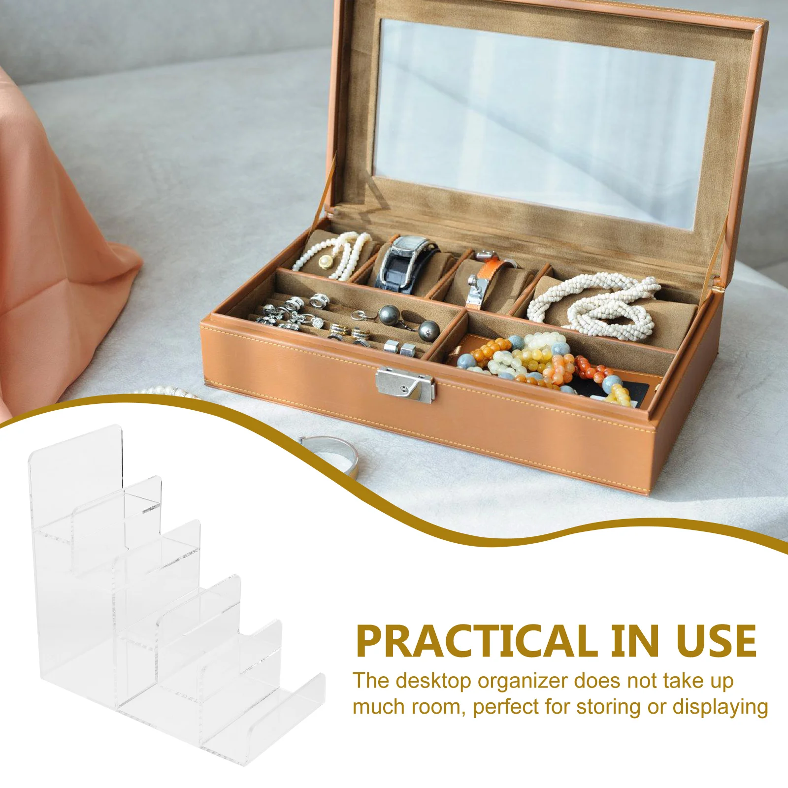 

Acrylic Display Stand 5 Layers 3 5cm Safe Light Wear Resistance Wallet Purse Bag Holder Storage Rack Clear Round Shelf