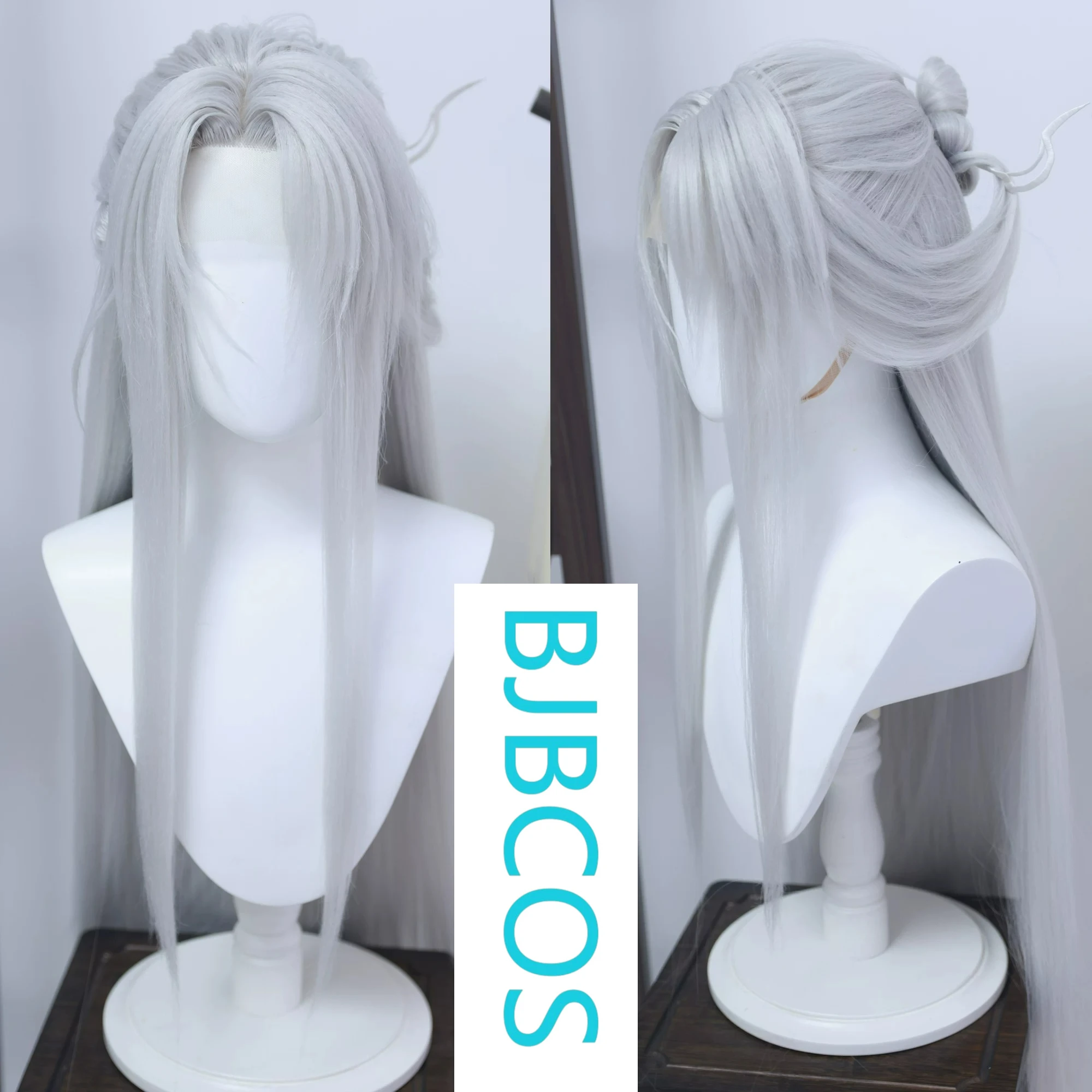 

[Styled Wig]Ashes of the Kingdom‌ Linghu Mao Silver White Fake Hand Hook Hair COS Wig Set（Excluding headwear）