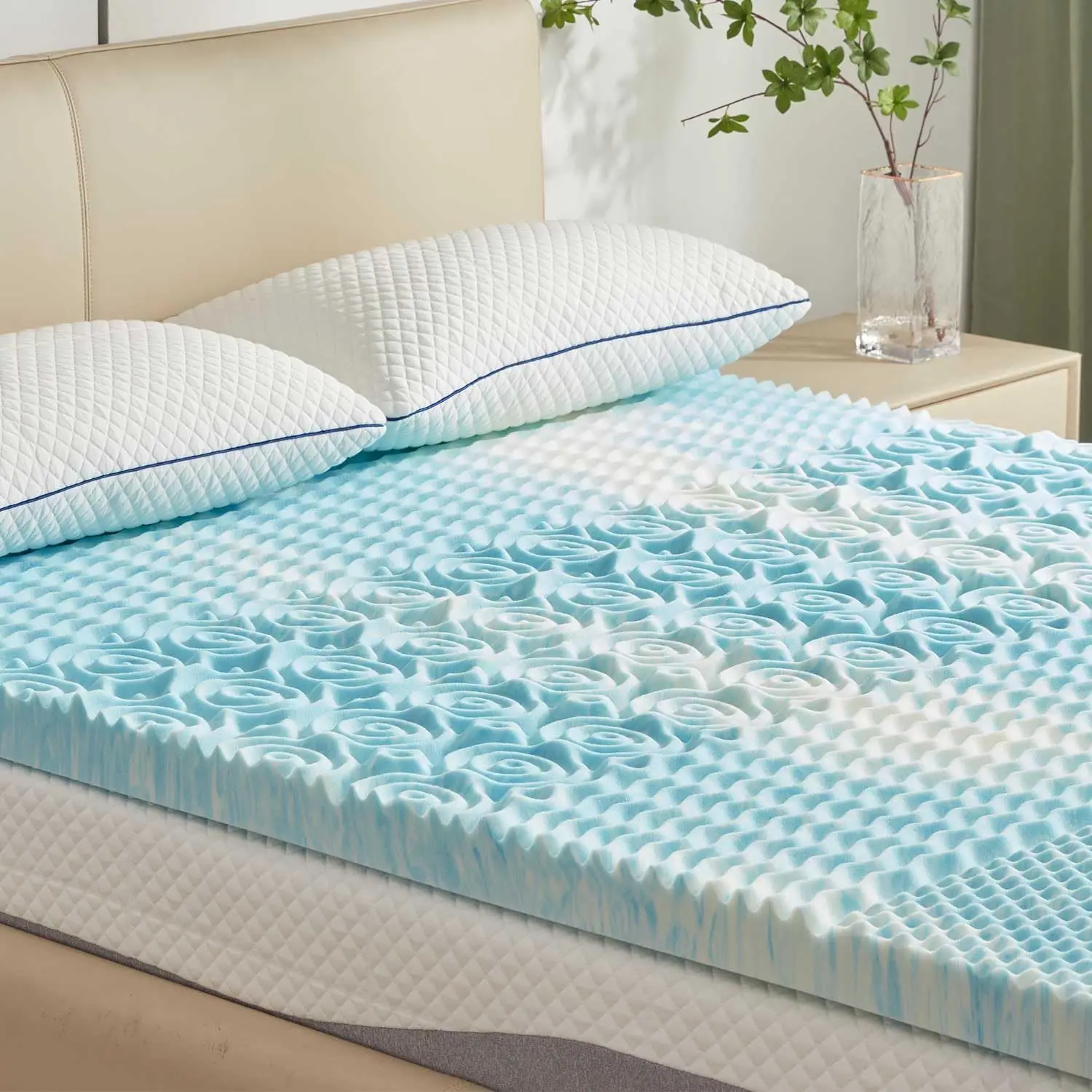 

Mattr Topper Memory Foam Mattr Topper 2 H Queen Soft Mattr Pad For Pressure Relief, 5-Zone Design, Certipur-Us