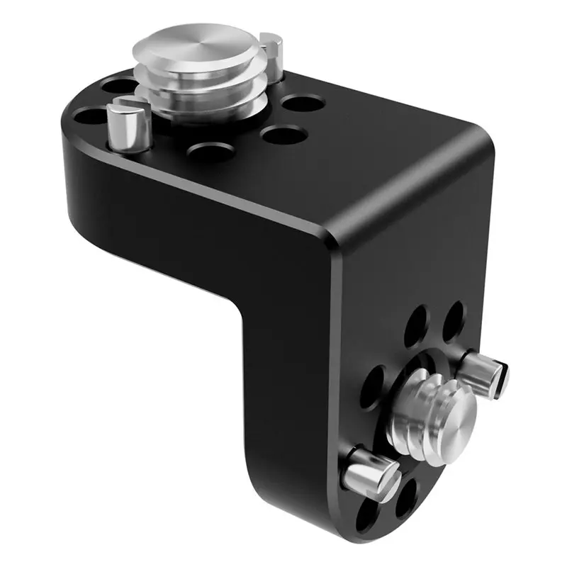 

FFYY-Camera For Tripod Head Right Angle Extension Bracket 90° With 1/4" 3/8" Screw Positioning Hole DSLR Cage Rig Accessories