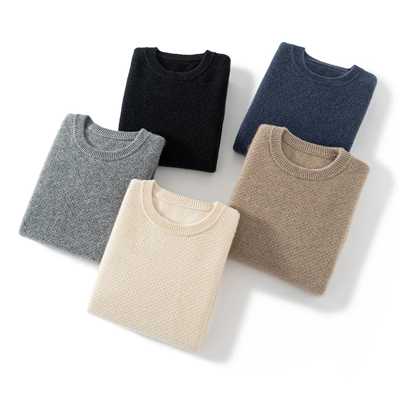 เสื้อสเวตเตอร์คอโอเนคสำหรับผู้ชาย แบรนด์ SoftCash สีพื้น ผ้าแคชเมียร์ 100% สไตล์ลำลองสำหรับธุรกิจ เหมาะสำหรับฤดูใบไม้ร่วงและฤดูหนาว คุณภาพสูง ถักอย่างประณีต