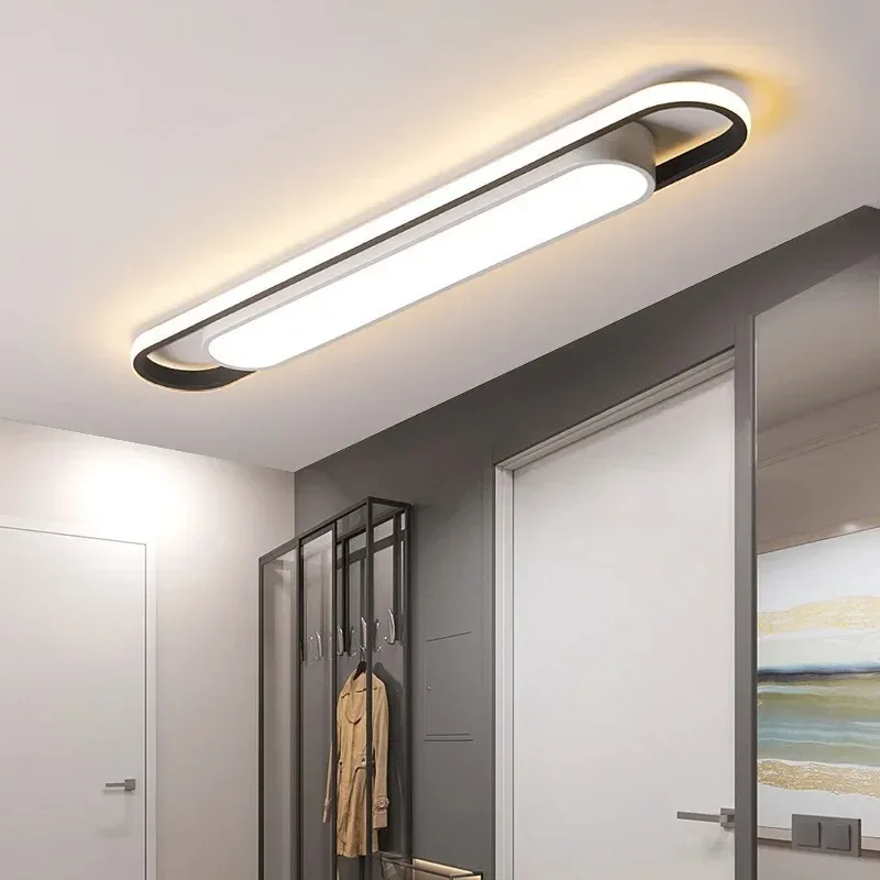 LED Modern Minimalist Ceiling Light Bedroom Living Room Balcony Light Corridor Entrance Ceiling Light Strip Shape Wardrobe Lamp