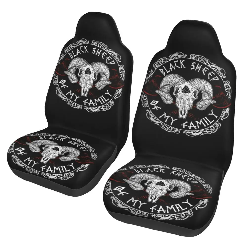 Satan Goat Lucifer Devil  Pattern 2PCS Car Seat Cover Anti Fouling Front Seat Cushion Car Truck SUV Protective Cover  Seat Cover