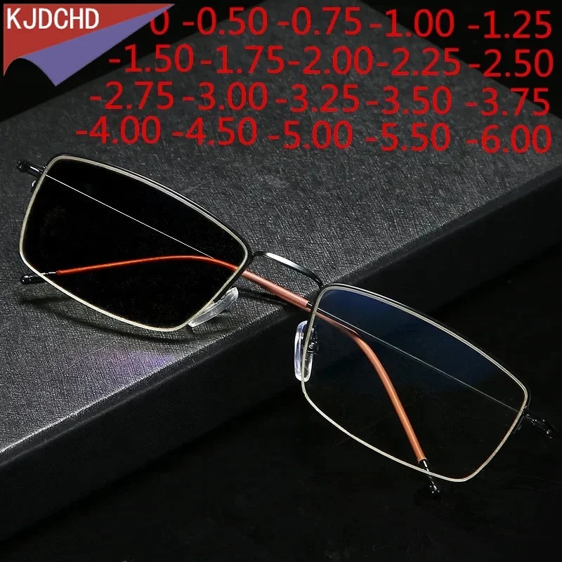 

2025 New Titanium Alloy Photochromic Glasses for Women and Men Students Optical Prescription 0 -0.5 -0.75 -1.0 -1.25 To -6.0