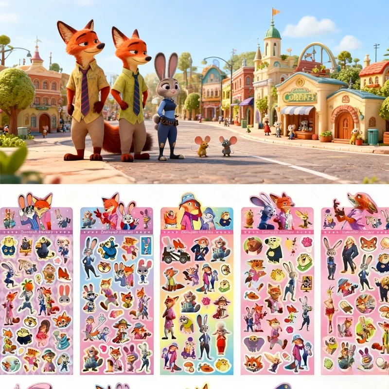 ملصقات ليزر ديزني زوتوبيا 2 كارتون جودي فوكس نيك صورة DIY ملصقات Gooka مجانية المحاصيل #1