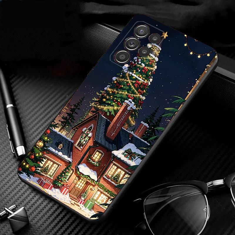 حافظة لهاتف سامسونج جالاكسي S25 S24 S23 S22 S21 Ultra S24 S23 S22 S21 S25 Plus S24 S20 FE شتاء عيد الميلاد