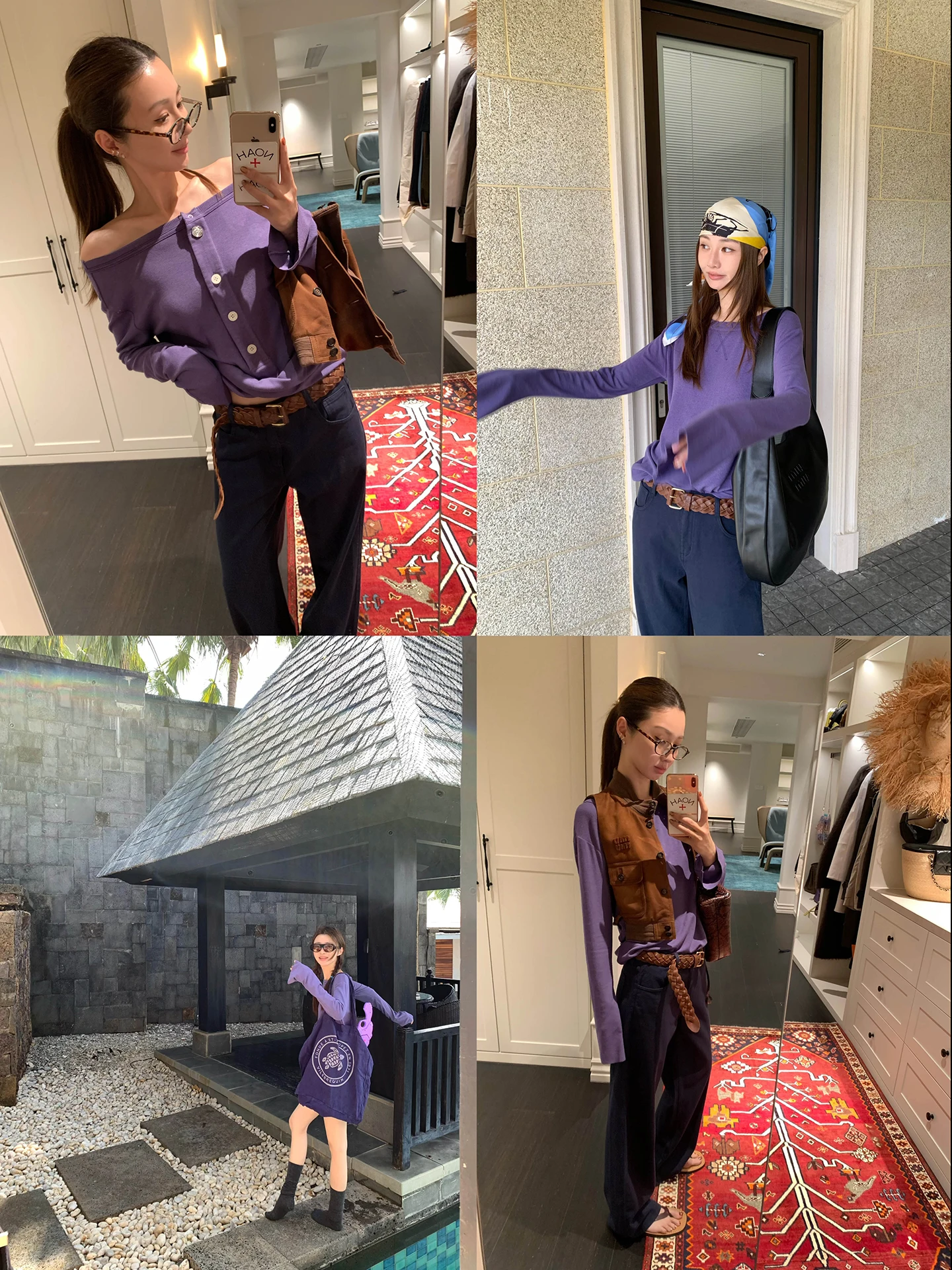 

Двусторонняя футболка Vcruan Aiige с длинным рукавом без пуговиц, фиолетово-красная, весенняя новинка, для повседневной носки, с воротником-стойкой