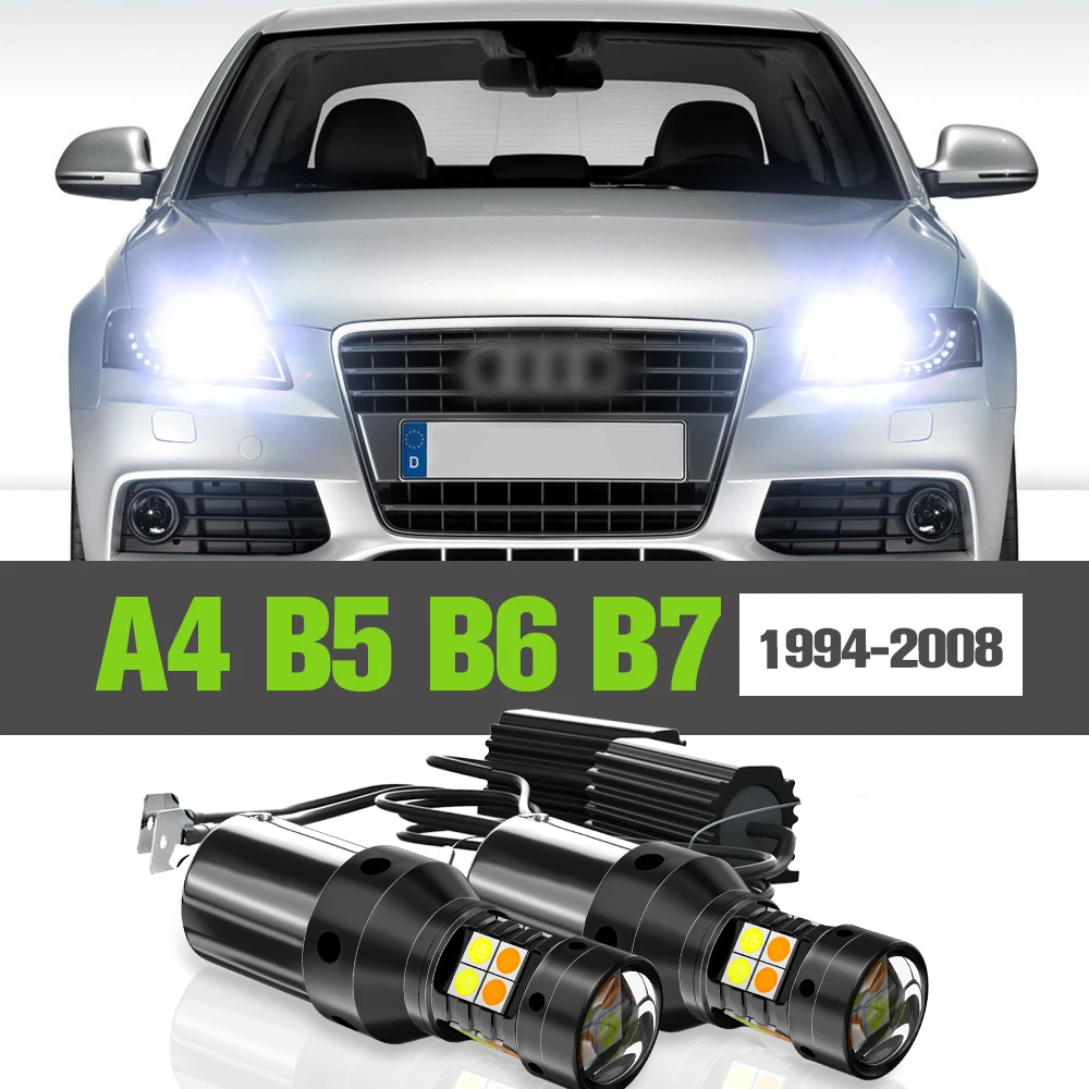 

2x LED Dual Mode Turn Signal+Daytime Running Light DRL Accessories Lamp For Audi A4 B5 B6 B7 1994-2008 2001 2004 2005 2006 2007