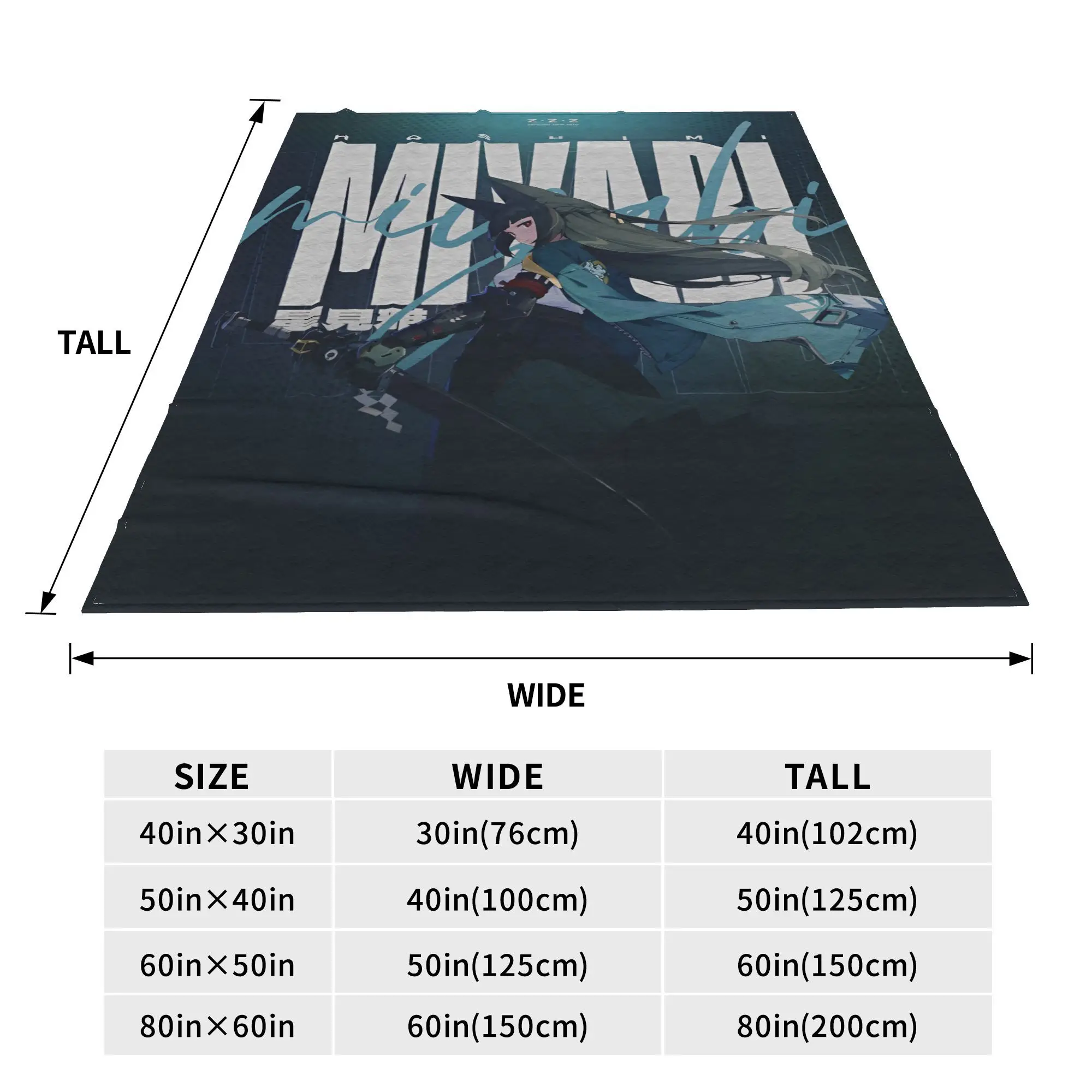 ZZZ Deadly Assault Ellen Nicole Miyabi Blanket Flannel Zenless Zone Zero   Cozy Super Soft Throw Blanket for Bedding