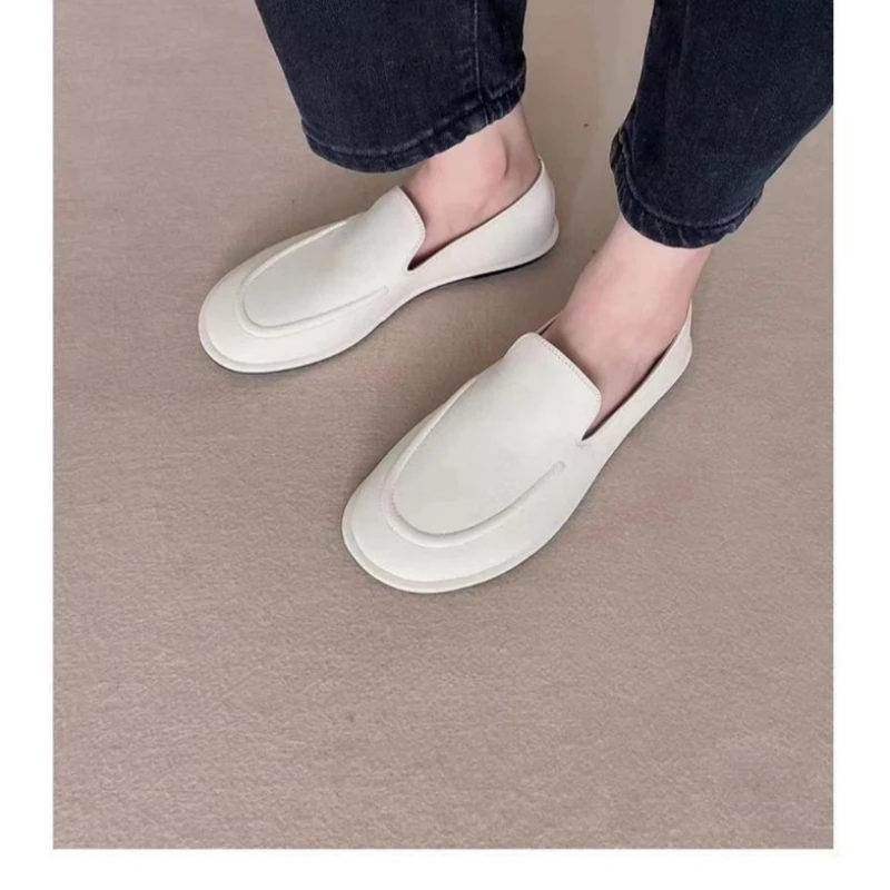 

25 years of Nordic minimalist leather flat casual single shoes, one foot loafers