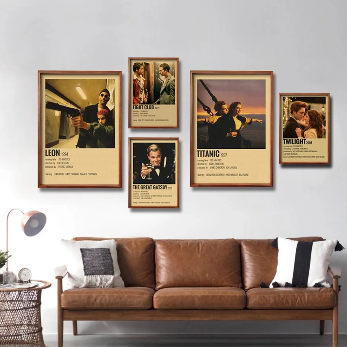 Classic Movie TV Collection Retro Posters Leon Titanic Fight Club Nostalgia Prints Poster Home Room Cafe Decor Art Wall Canvas P