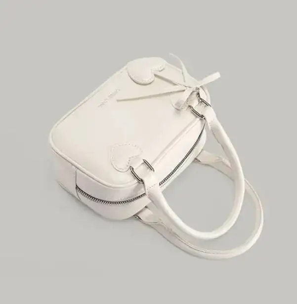 Bloom Haruku Beige Bowling Wallet Women Sweet Square Hand Bag Purse Hot Girls Versatile Casual Crossbody Bags Aesthetic