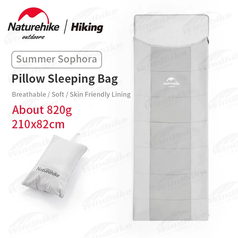 

Naturehike Sleeping Bag with Pillow Summer Splicing Breathable Ultralight Summer Sleeping Bag for Camping Hiking Tourism Quilt